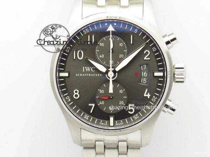 MIROTIME 0504 SmartChoice Mark XVIII IW327006 Titanium M+F 1:1 Best Edition Black Dial on Brown Leather Strap A 7145